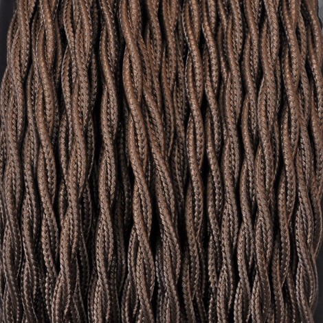 Cavo Elettrico 2X o 3X 5 metri Treccia in Tessuto Colore Marrone