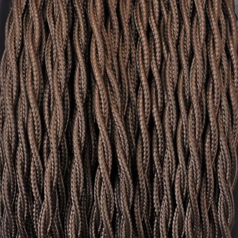 Cavo Elettrico 2X o 3X 5 metri Treccia in Tessuto Colore Marrone