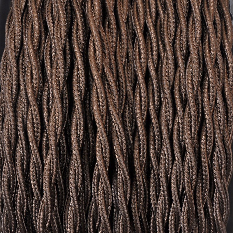 Electrical Twisted Cable 2X o 3X 5 meters in Fabric Brown