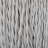 Cavo Elettrico 2X o 3X 5 metri Treccia in Tessuto Colore Avorio