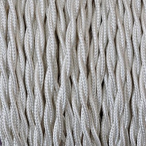 Cavo Elettrico 2X o 3X 5 metri Treccia in Tessuto Colore Avorio