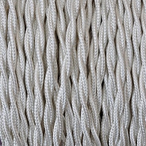Cavo Elettrico 2X o 3X 5 metri Treccia in Tessuto Colore Avorio