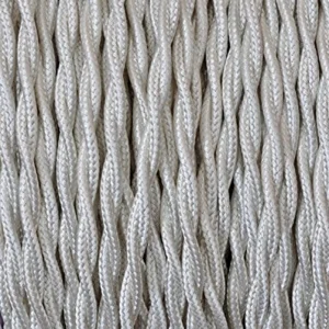Cavo Elettrico 2X o 3X 5 metri Treccia in Tessuto Colore Avorio