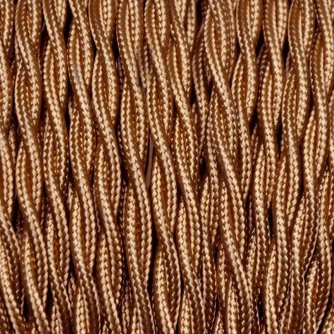 Electrical Twisted Cable 2X o 3X 5 meters in Fabric Bronze