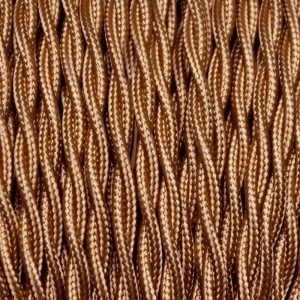 Electrical Twisted Cable 2X o 3X 5 meters in Fabric Bronze