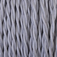 Cavo Elettrico 2X o 3X 5 metri Treccia in Tessuto Colore Argento