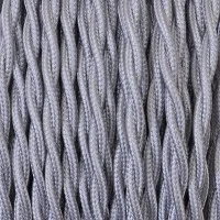 Cavo Elettrico 2X o 3X 5 metri Treccia in Tessuto Colore Argento
