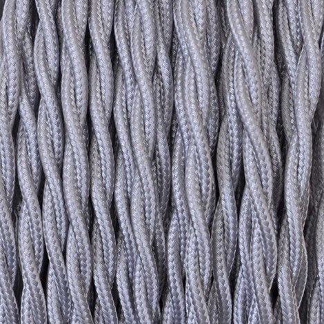 Cavo Elettrico 2X o 3X 5 metri Treccia in Tessuto Colore Argento