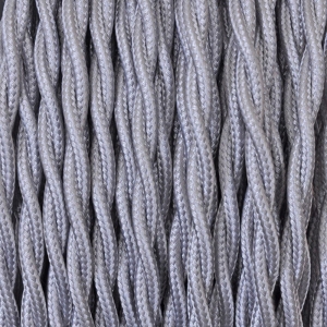Cavo Elettrico 2X o 3X 5 metri Treccia in Tessuto Colore Argento