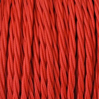 Cavo Elettrico 2X o 3X 5 metri Treccia in Tessuto Colore Rosso