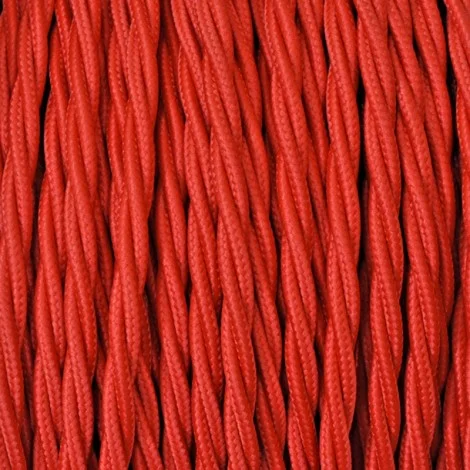 Electrical Twisted Cable 2X o 3X 5 meters in Fabric Red