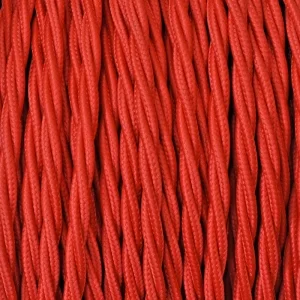 Electrical Twisted Cable 2X o 3X 5 meters in Fabric Red