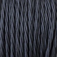Cavo Elettrico 2X o 3X 5 metri treccia in Tessuto Colore Nero