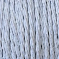 Cavo Elettrico 2X o 3X 5 metri Treccia in Tessuto Colore Bianco Cavo Elettrico 2X o 3X 5 metri Treccia in Tessuto Colore Bianco