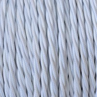 Electrical Twisted Cable 2X o 3X 5 meters in Fabric White
