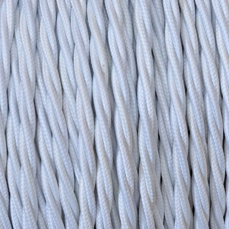 Electrical Twisted Cable 2X o 3X 5 meters in Fabric White