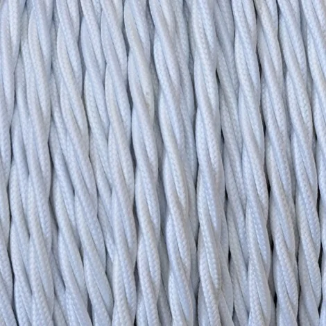 Electrical Twisted Cable 2X o 3X 5 meters in Fabric White