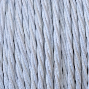 Electrical Twisted Cable 2X o 3X 5 meters in Fabric White