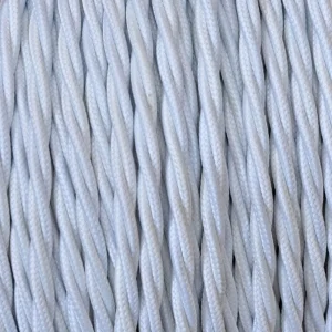 Electrical Twisted Cable 2X o 3X 5 meters in Fabric White
