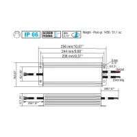 TCI Driver LED VPS 1-10V 200W 24V IP66 Dimmable