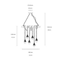 Ideal Lux Canapa SP6 suspension lamp