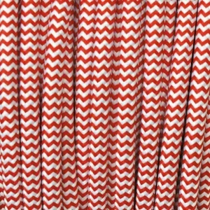 Electrical Round Cable 2X o 3X 5 meters in Fabric Red and White