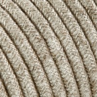 Cavo Elettrico 2X o 3X 5 metri Tondo in Tessuto Colore Tela