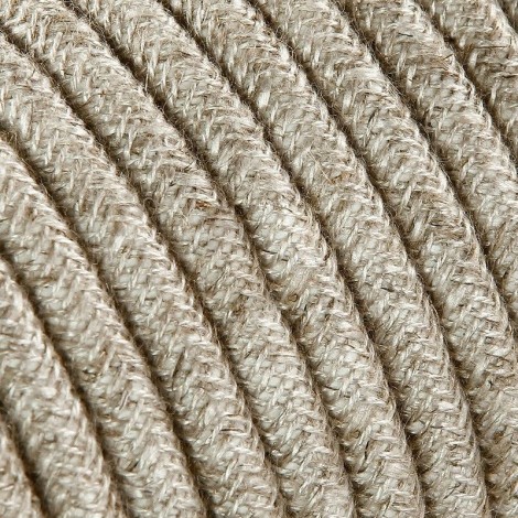 Cavo Elettrico 2X o 3X 5 metri Tondo in Tessuto Colore Tela