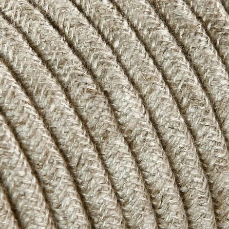 Cavo Elettrico 2X o 3X 5 metri Tondo in Tessuto Colore Tela