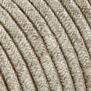 Cavo Elettrico 2X o 3X 5 metri Tondo in Tessuto Colore Tela