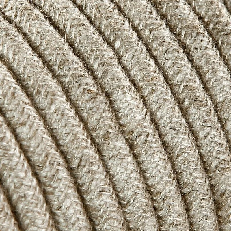 Cavo Elettrico 2X o 3X 5 metri Tondo in Tessuto Colore Tela