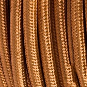 Cavo Elettrico 2X o 3X 5 metri tondo in Tessuto Colore Bronzo