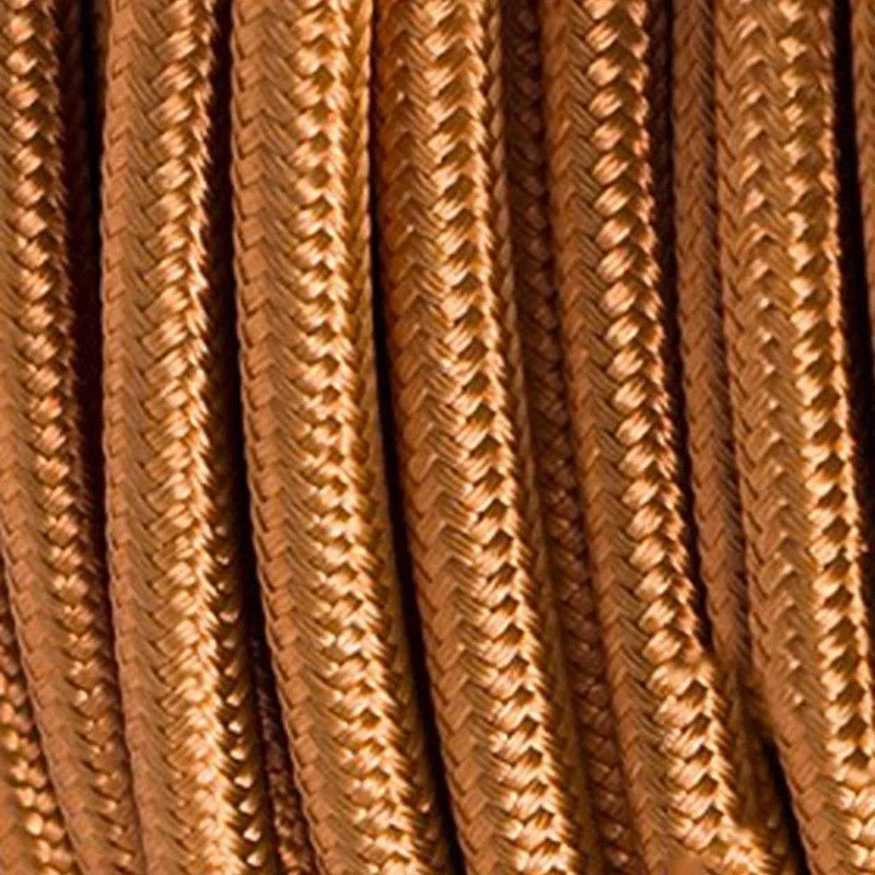 Cavo Elettrico 2X o 3X 5 metri tondo in Tessuto Colore Bronzo