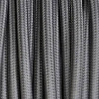Cavo Elettrico 2X o 3X 5 metri tondo in Tessuto Colore Grigio Cavo Elettrico 2X o 3X 5 metri tondo in Tessuto Colore Grigio