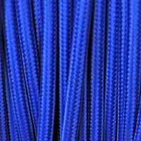 Cavo Elettrico 2X o 3X 5 metri Tondo in Tessuto Colore Blu