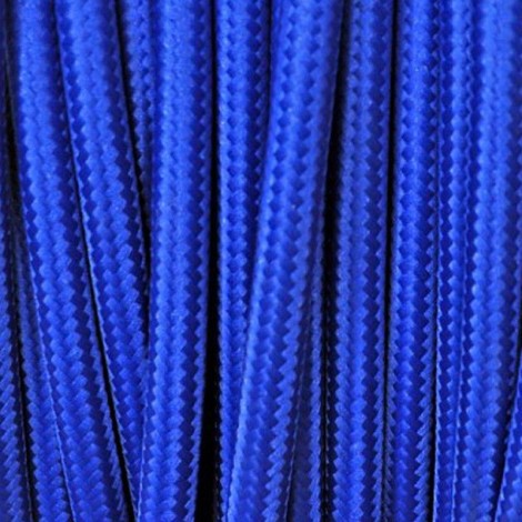 Cavo Elettrico 2X o 3X 5 metri Tondo in Tessuto Colore Blu