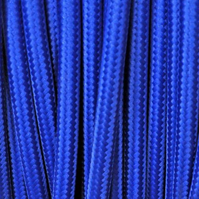 Electrical Round Cable 2X o 3X 5 meters in Fabric Blue Electrical Round Cable 2X o 3X 5 meters in Fabric Blue