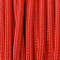 Cavo Elettrico 2X o 3X 5 metri tondo in Tessuto Colore Rosso
