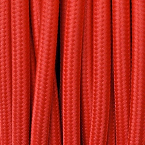 Cavo Elettrico 2X o 3X 5 metri tondo in Tessuto Colore Rosso