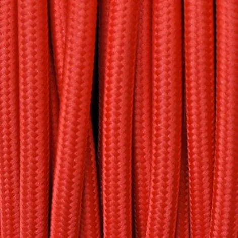Cavo Elettrico 2X o 3X 5 metri tondo in Tessuto Colore Rosso