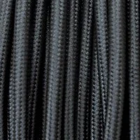 Cavo in tessuto 2x o 3x 5 metri tondo in tessuto colore nero