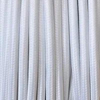 Cavo in tessuto 2x o 3x 5 metri tondo in tessuto colore bianco