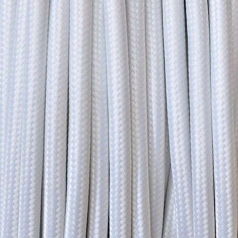 Cavo in tessuto 2x o 3x 5 metri tondo in tessuto colore bianco