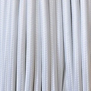 Fabric Cable 2x or 3x 5 meters round in white