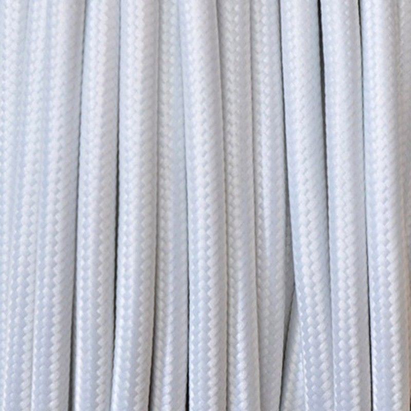 Fabric Cable 2x or 3x 5 meters round in white