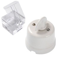 Rotary Wall Vintage Diverter White Porcelain