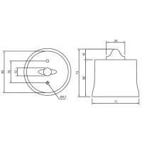 Rotary Wall Vintage Diverter Brown Porcelain