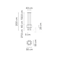 Vibia Wireflow octagonal suspension lamp