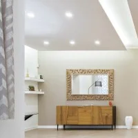 Lampo Faretto GU10 in Gesso Tondo per Led da Incasso con Vetro