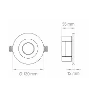 Lampo Faretto GU10 in Gesso Tondo per Led da Incasso con Vetro